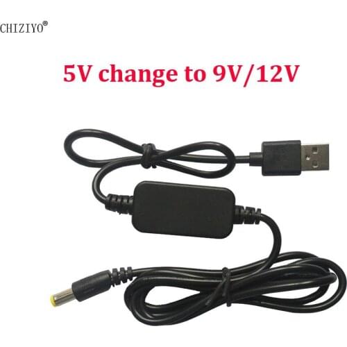 Power Boost Line Lenght 1.3 m USB DC 5V to DC 12V 9V Step up Cable Module Converter 2.1x5.5mm Male Connector CHIZIYO