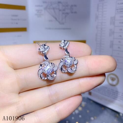 KJJEAXCMY Fine Jewelry 925 sterling silver inlaid 1 carat Mosang diamond jewel female pendant support review with certificate ne