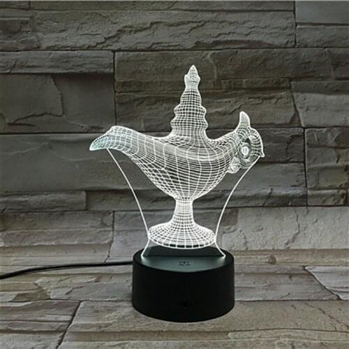 Creative magic lamp 3D stereoscopic acrylic table light LED decorative table lamp Touch colorful color 3D night light