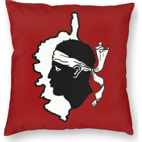 Corsica Flag Map Square Pillowcover Home Decor French Corsican Pride Cushion Cover Throw Pillow for Sofa Double-sided Printing