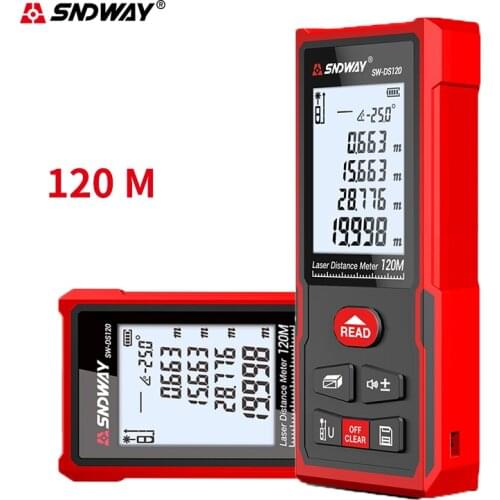 Sndway Laser Rangefinder Roulette Laser Distance Measure 50m 70m 100m 120m Digital Distance Meter Ruler Lazer Tape Range Finder