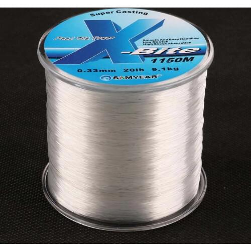 3pcs/lot 1150m 20lb Top Quality Super Strong Nylon Fishing Line Monofilament Fishing Wire Clear Color Carp Fish Line Wire