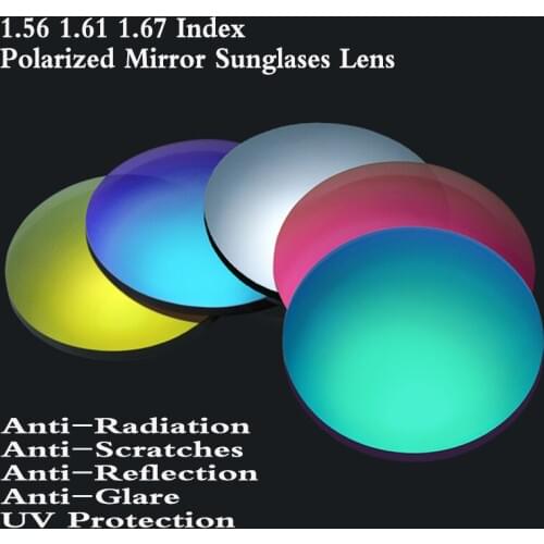 2Pcs 1.56 1.61 1.67 Index Aspheric Sun Glasses Lenses Polarized Optical Prescription Myopia Presbyopia Recipe Sunglasses Lens