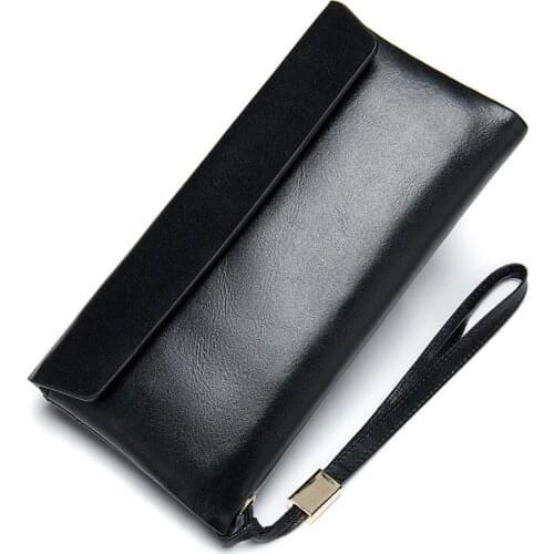 Luufan Genuine leather RFID Blocking Wallet For Men Zipper Coin Pocket Long Purse Clutch Bag Card Holder Business Wallets