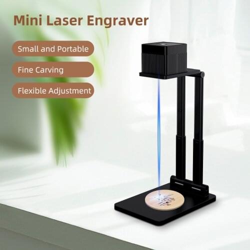 Mini Laser Engraver Portable BT Laser Engraving Machine Desktop Laser Cutter add Goggles Adjustable Stand 100x100mm Working Area