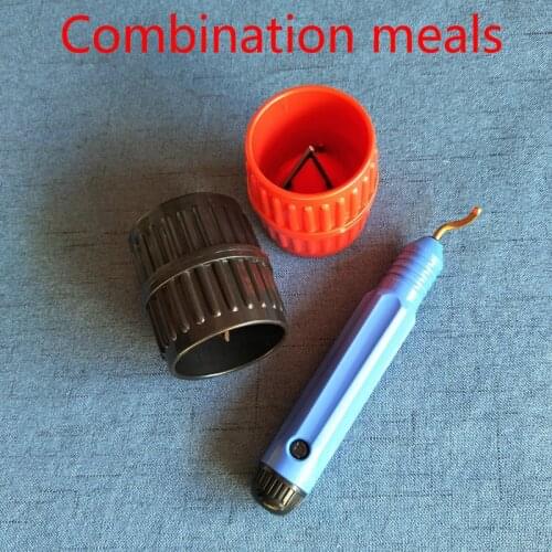 On a water pipe cutter grinding tube chamfering device burr trimming knife tool cooling deburring blade