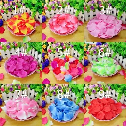 New 100pcs/set Silk Rose Flower Petals Leaves Wedding Table Decorations Event Party Supplies Multi Color Wreaths