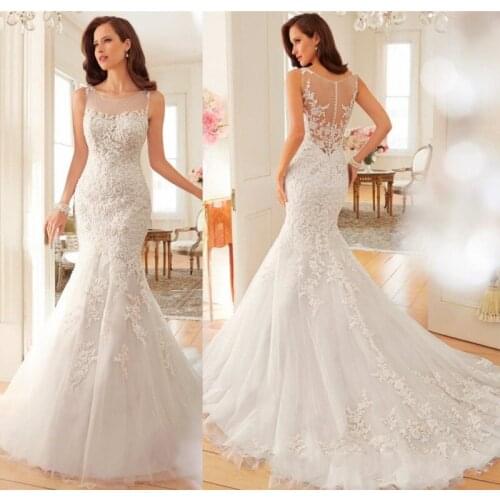 2018 NEW party bridal gown silim prom gowns trumpet wedding dresses