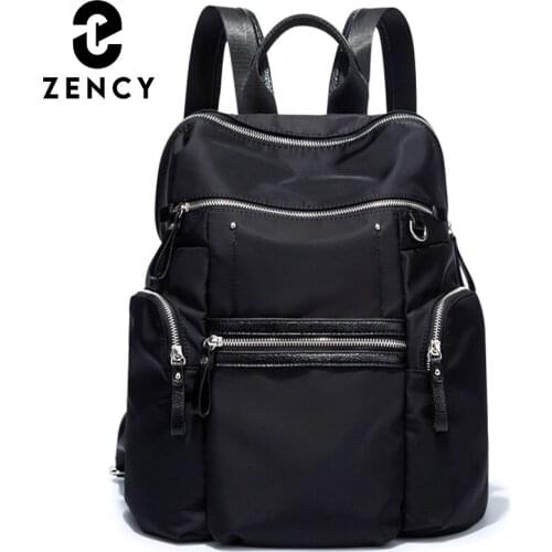 Zency Simple Fashion Waterproof Nylon Knapsack 2021 Spring New Personality Design Ladies Backpack Travel Outdoor Women Rucksack
