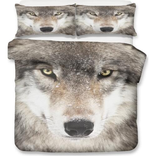 3D Wolf Bedding Set Animal Duvet Cover Set for Kids Boys Home Custom Black Bed Quilt Cover 150 Bed Set King Size Bedroom Decor