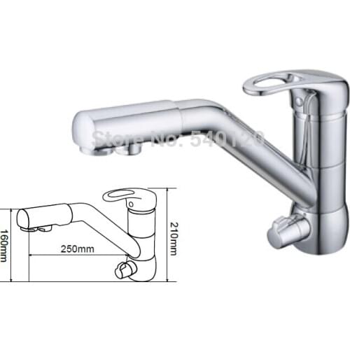 Kitchen Faucet mixer water filter Chrome Finished Ro drinking hot/cold water 3 way kitchen tap