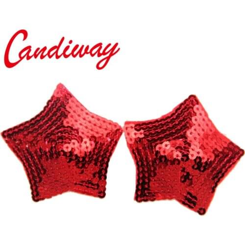 Candiway Sexy Reusable Self Adhesive Sequins Nipple Sticker Covers Breast Adult Games Flirting Toys For Women 1Pair