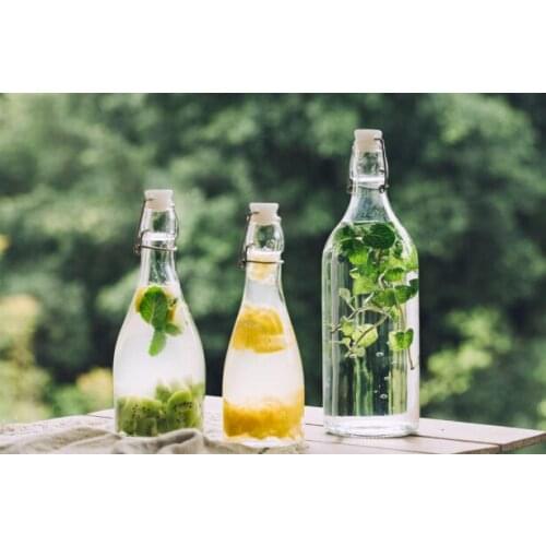 Buckle Glass Cold Water Bottle Household Glass Kettle Cold Drink Bottle Cold Water Bottle Can Put Refrigerator Juice Jug