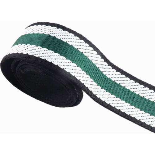 Heavy weight cotton soft stripe webbing Camera handbag strap 1.5inch Polyester webbing key fob webbing fabric belt Nylon Strap