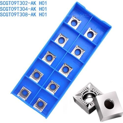 10PCS SCGT09T302 SCGT09T304 SCGT09T308 AK H01 Lathe Turning Inserts CNC lathe Cutter tools insert Cutting Aluminum Copper Tool