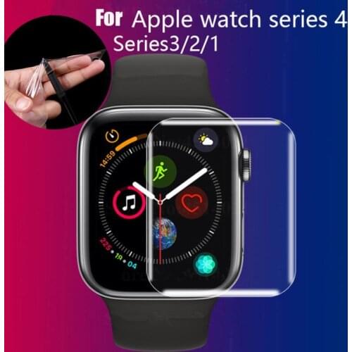 TPU Protective Film For Apple Watch 4 3 2 1 iWatch Series Screen Protector Film 40 44 38 42mm Full Cover Soft Film For iWatch
