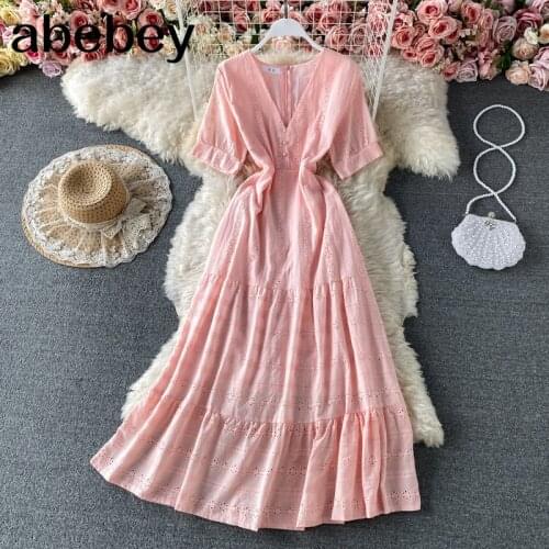 Women Elegant French Dress Lace V Neck short Sleeve Lace Up Solid A-line Dresses Spring Fashion Streetwear Midi Dress