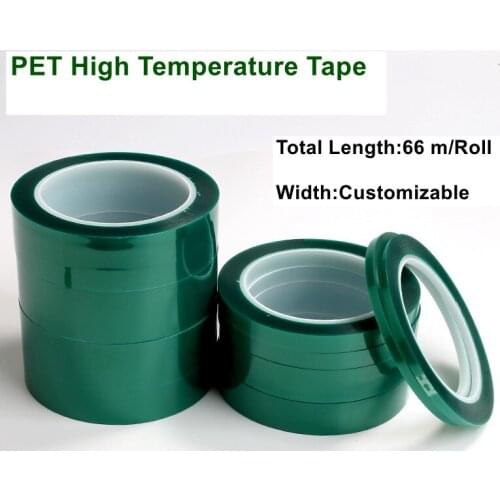 1 Rolls Width 120mm x 66m PET green silicone film high temperature adhesive tape,Green Polyester Tape Powder Coating High Temp