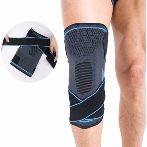 1pcs Elastic Knee Support Sports Safety Knee Wraps Breathable Double Compression Knee Protective Pads For Man And Women Q1099CMD