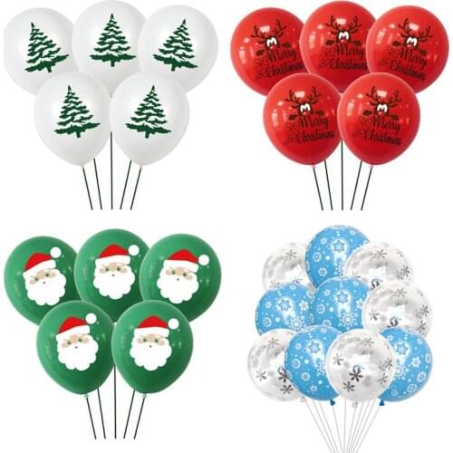 10pcs Santa Claus Xmas Tree Latex Balloon Confetti Air Ballons Merry Christmas Party Baloons Kids Birthday Party Supplies