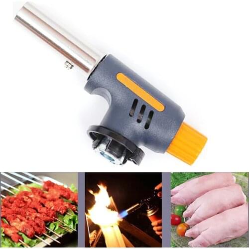 175mm Portable Camping BBQ Pinic Welding Gas Torch Flame Gun Flamethrower Butane Burner Wind Proof Camping Cooking Butane Burner