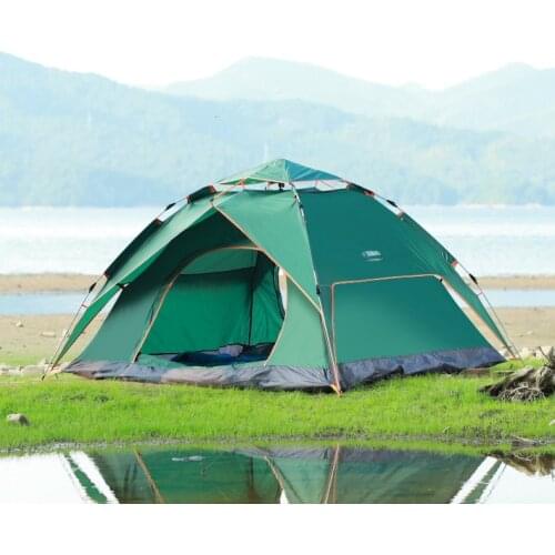 Supplies Waterproof 3 To 4 People Double Deck Outdoor Camping Tent Hydraulic Spring Fully Automatic Quick-opening Tent