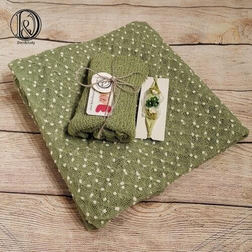 Don&Judy Newborn Stretch Wrap+Backdrop Blanket+Headband 3pcs Set Fotografia Studio Shoots Photo Props Newborn Shower Gift