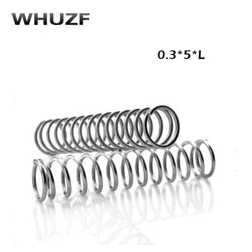 30Pcs spring 0.3*5mm length 5-50mm stainless Steel Feeder Spring For Makerbot 3D Printer Extruder Heated Bed W306