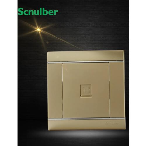 86mm standard champagne brush finished office single RJ11 4 core telephone wall switch socket