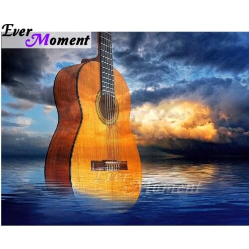 Ever Moment Diamond Painting Wall Picture Of Rhinestone Violin Sea Mosaic Full Square Diamond Embroidery Decoration ASF1083