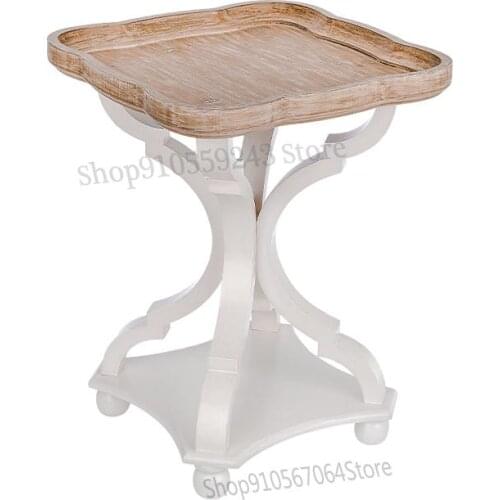 American Creative Side Table French Small Coffee Table Sofa Side Cabinet Retro Small Apartment Living Room Small Table Bedroom S