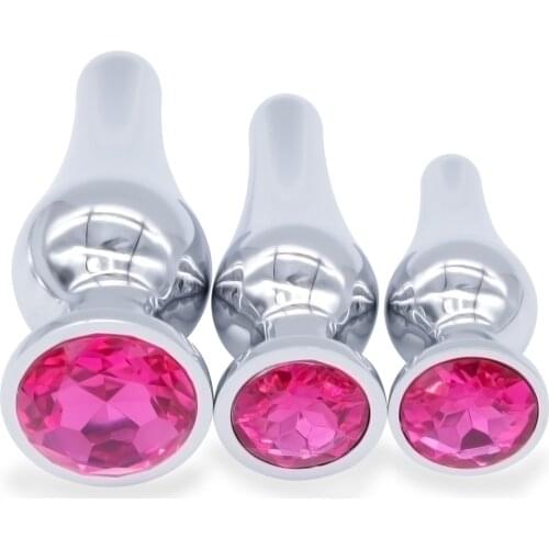DOMI New Arrival 3pcs Jewelry Anal Plug Massager Sex Balls Adult Game Butt Plug Stainless Steel Anal Toy