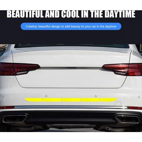Car Reflective Strip Reusable Rear Bumper Non-trace Safety Warning Sticker Tape Plastic Auto External Protection Accessories