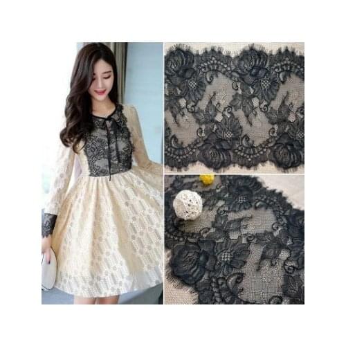 Free shipping 3M/pack Diy exquisite classic eyelash lace decoration embroidery lace trim width 28cm