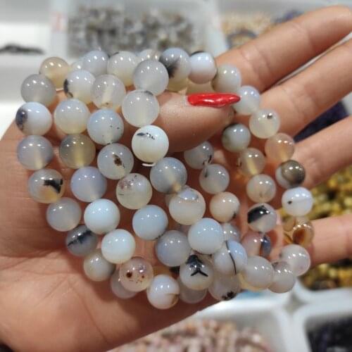 Natural Black and white aquatic agate bracelet hand string lovers fashion crystal gift manufacturers