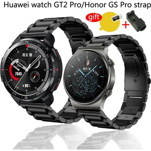 Stainless steel wristband for huawei watch gt2 pro smart watch strap Bands for honor watch GS Pro band belt screen protector