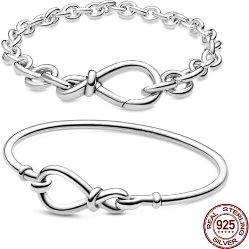 CodeMonkey Hot Sale 100% 925 Sterling Silver Eternal Symbol Rosette Bracelet Fit Original Beads Charms DIY Jewelry Gift For Wome