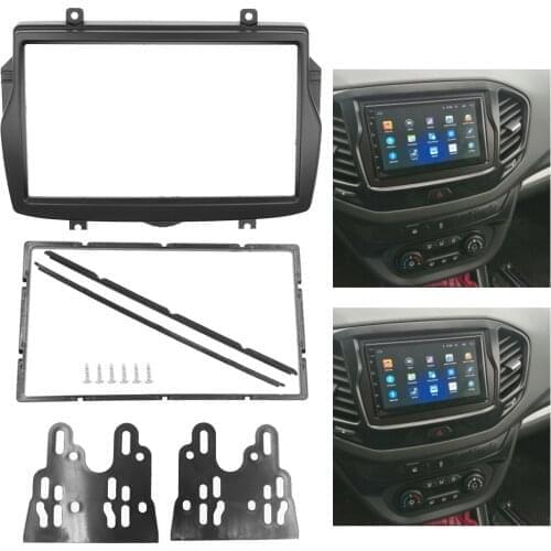 Double 2 Din Radio Fascia for Daewoo Royale Lada Vesta 2016 CD DVD Stereo Frame Panel Dashboard Installation Mounting Trim Kit