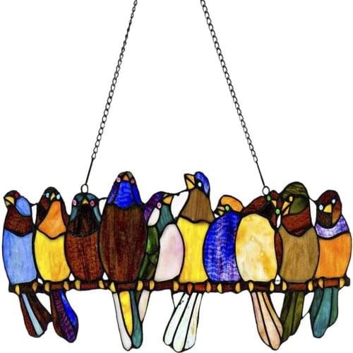 Hot Sale 60% Pendant Birds on a Wire Hanging Acrylic Bird Sun Catcher Window Panel Decor for Home Decor Accessories Pendant