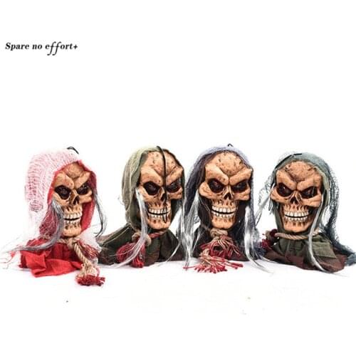 Halloween Horror Ghost Head Glowing Scary Eyes Devil Heads Festival Party Decoration Props Haunted Doll Best Gift for Kids Child