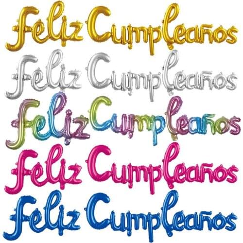 Spanish Happy Birthday Letters Balloons feliz cumpleanos Alphabet Inflatable Globos Birthday Party Decoration Banner Baby Shower
