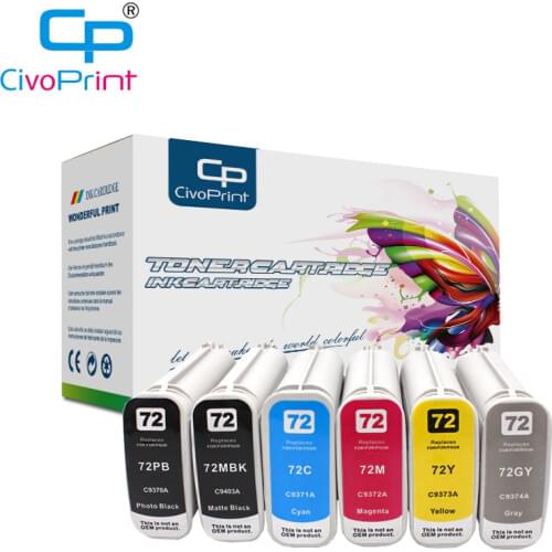 Civoprint HP72 ink cartridge compatible for HP C9403A C9370A C9371A C9372A C9373A C9374A T610 T620 T770 T790 T795