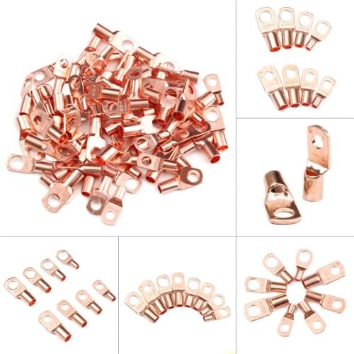 10Pcs/Set Bolt Hole Tinned Copper SC6-SC25 Lugs Battery Terminals Electric Wire Cable Connectors Assortment Kit