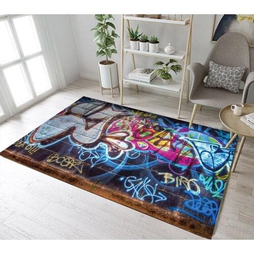 Childrens Room Area Rugs Living Room Cushion Kitchen Carpet Bathroom Non-Slip Mat Paint Spraying Graffiti On Old Brick Wall