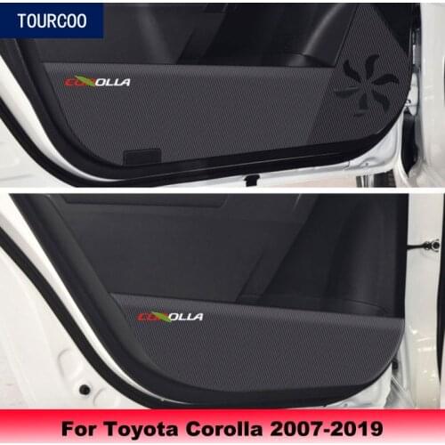 For Toyota Corolla 2007-2019 Car Door Anti-kick Pad Leather Sticker Car Refitting Accessories