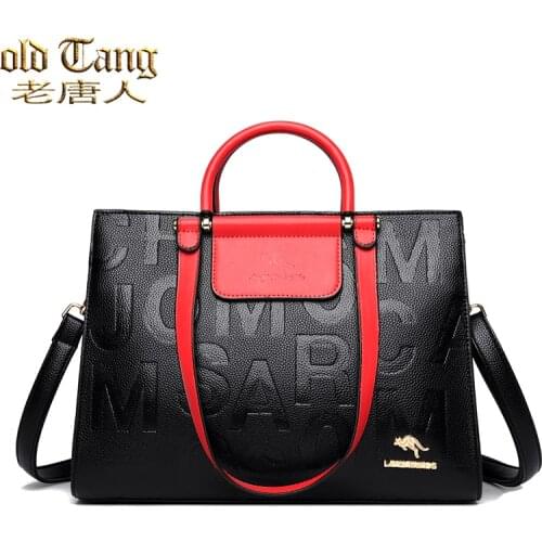 Retro Leather Handbags for Women 2021 Letter Handbags Designer One-Shoulder Messenger Bag Luxury Large Capacity Bolsa Feminina