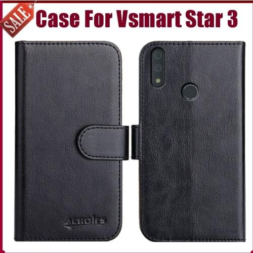 Hot! Vsmart Star 3 Case 6.09" Fashion 6 Colors Flip Soft Leather Phone Wallet Cover For Vsmart Star 3 Case Card Solts