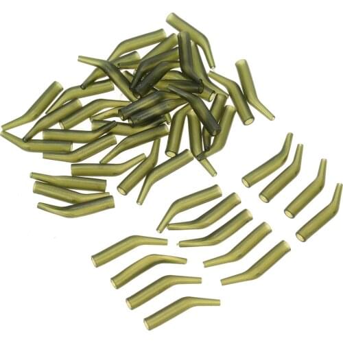 Lixada 50Pcs/Lot Carp Fishing Hook Sleeve Hair Rig Line Aligner Sleeves Soft Anti Tangle Carp Fishing Accessories for Pesca