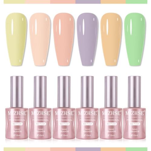 MIZHSE 18ml 6pcs/set Holographic Glitter Gel Nail Polish Manicure Soak Off UV Gel Polish Lacquer Super Shining Nail Art Varnish