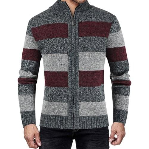 Mens Autumn Winter Fashion Sweaters Patchwork Knitted Cardigan Coats Brand Clothing Mans Knitwear Sweatercoats Tops Outerwear